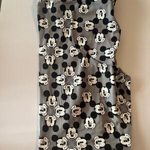 Gray and Black Mickey Mouse Print Leggings